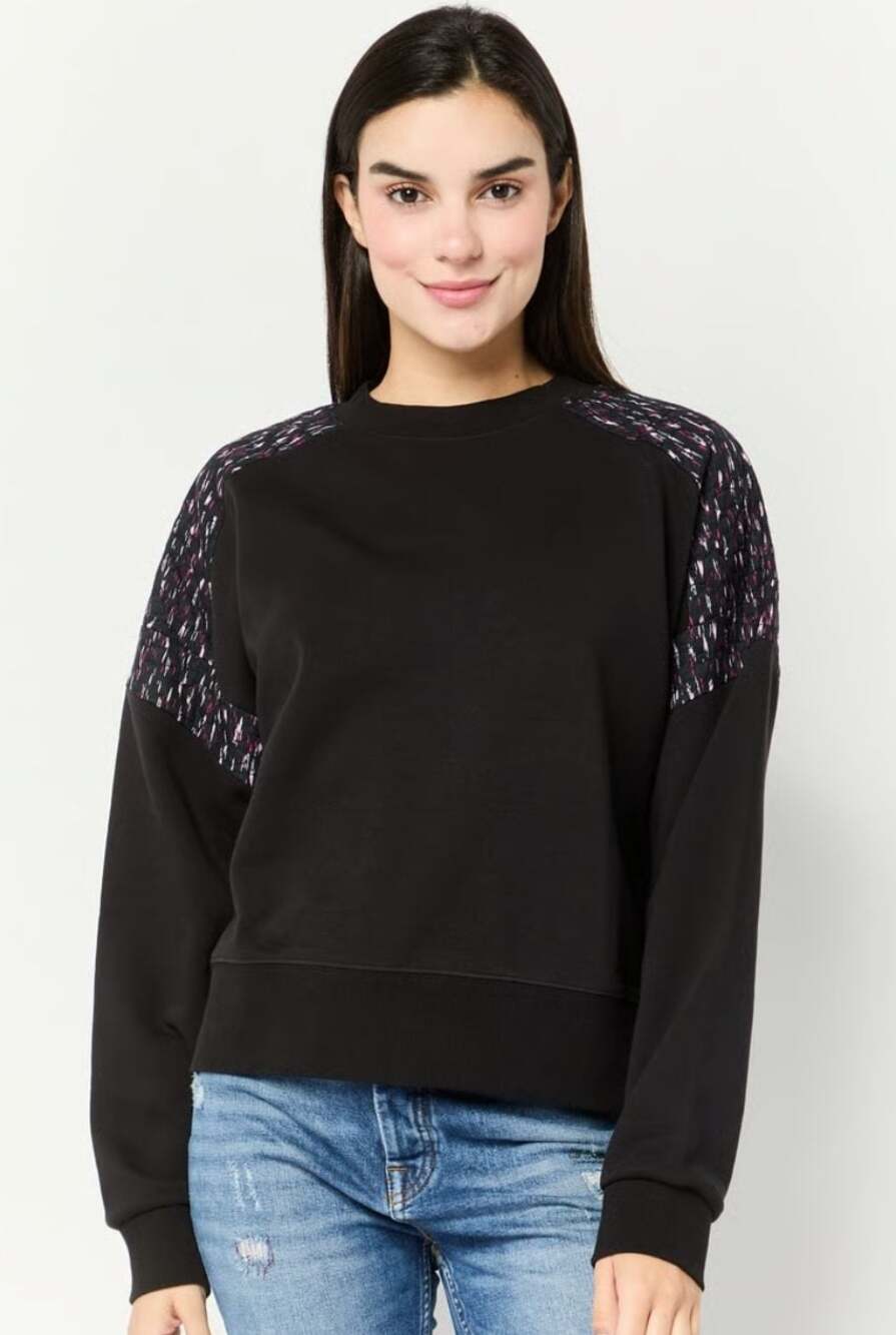 Scotch & Soda Black women's Quilted Sweatshirt, size S - Picture 2 of 7